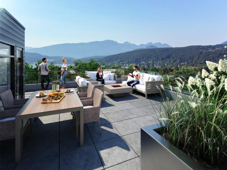 Select homes include private panoramic rooftop patios.