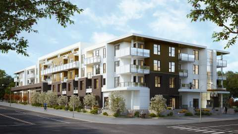 A 4-storey, Mixed-use South Newton Building With 5 CRUs And 71 Condos.