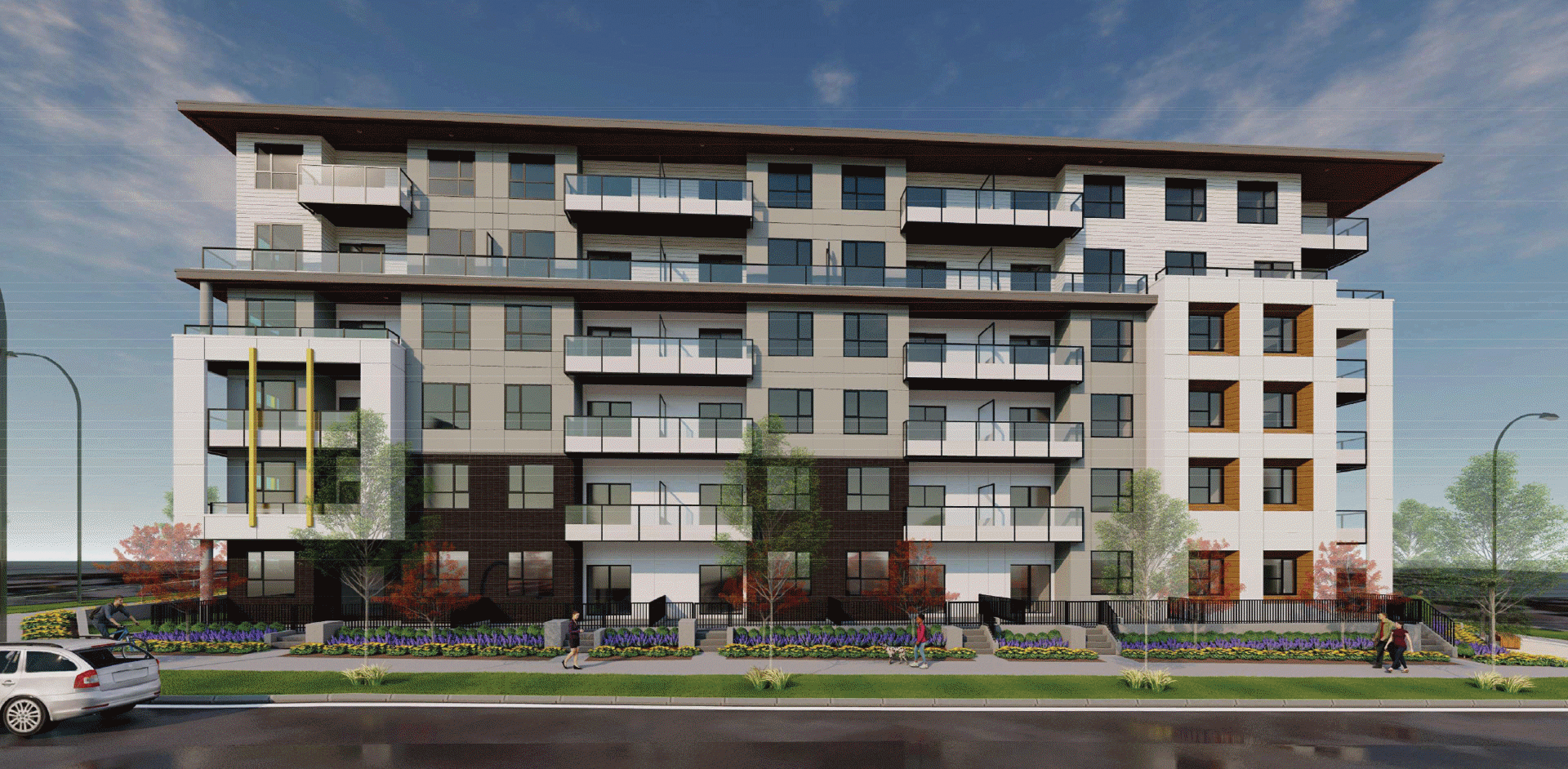 A 6-storey woodframe building with a collection of 1- to 3-bedroom West Coquitlam condominiums.