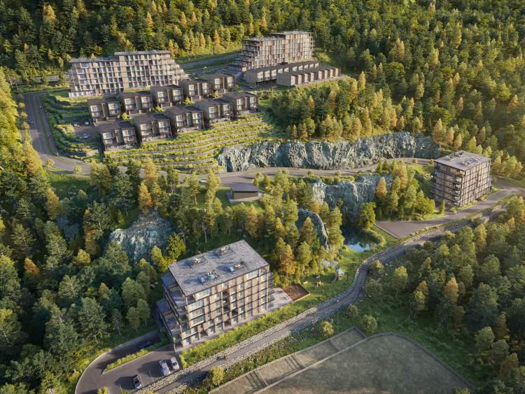 A 20-acre, master-planned mountainside community powered by geothermal and solar energy.