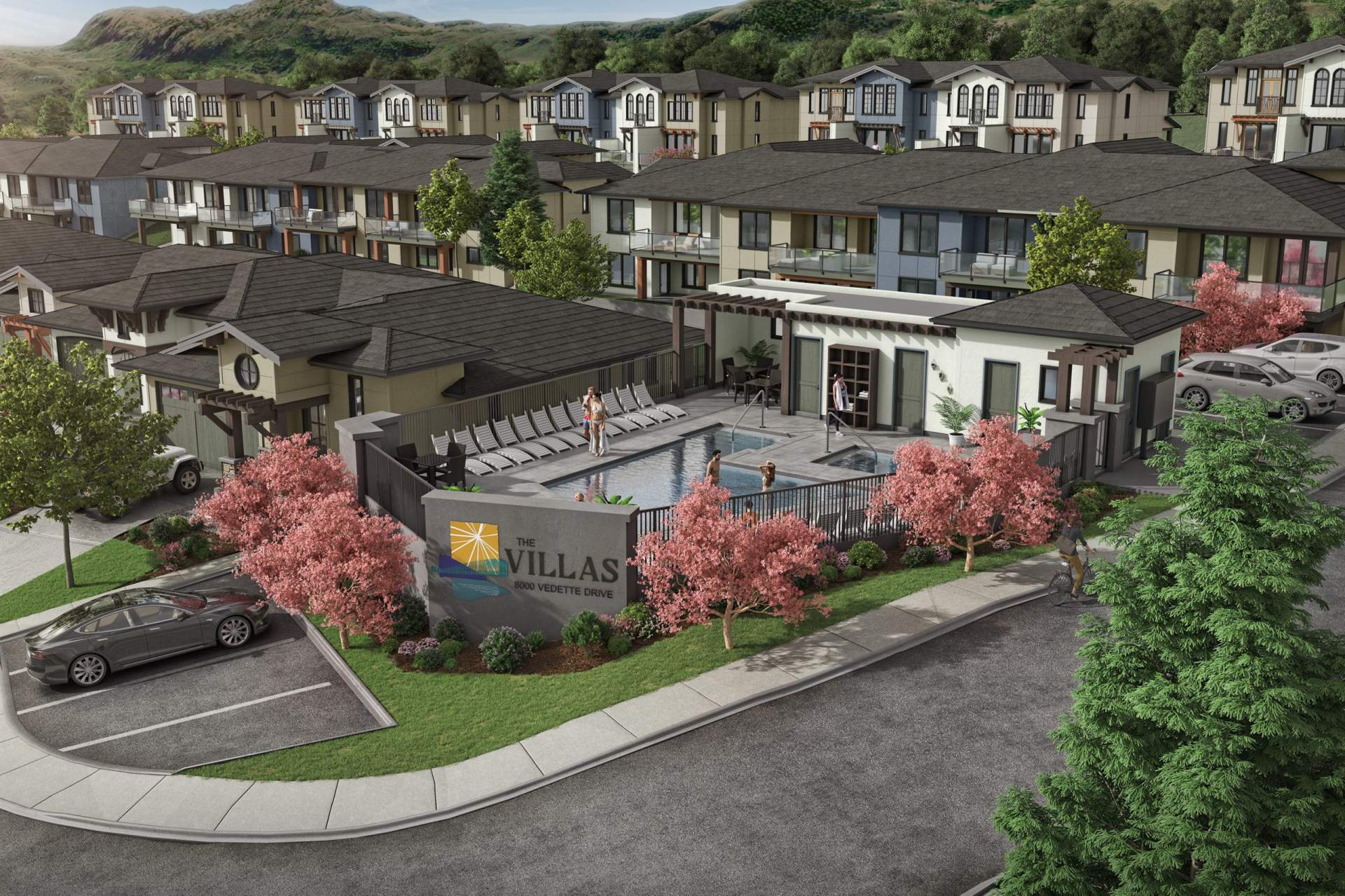 A collection of 54 spacious 3- or 4-bedroom lakefront townhomes.