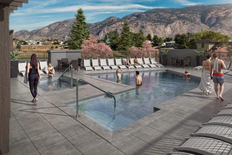 Resident amenities include a pool club with a hot tub and outdoor swimming pool.
