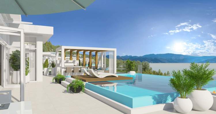 Each home has space on the terrace for a private outdoor infinity pool.