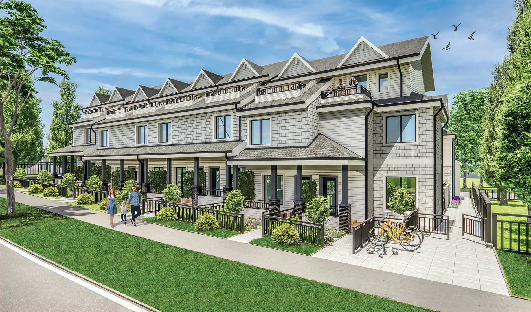 A collection of 16 Passive House townhomes in Cedar Cottage.