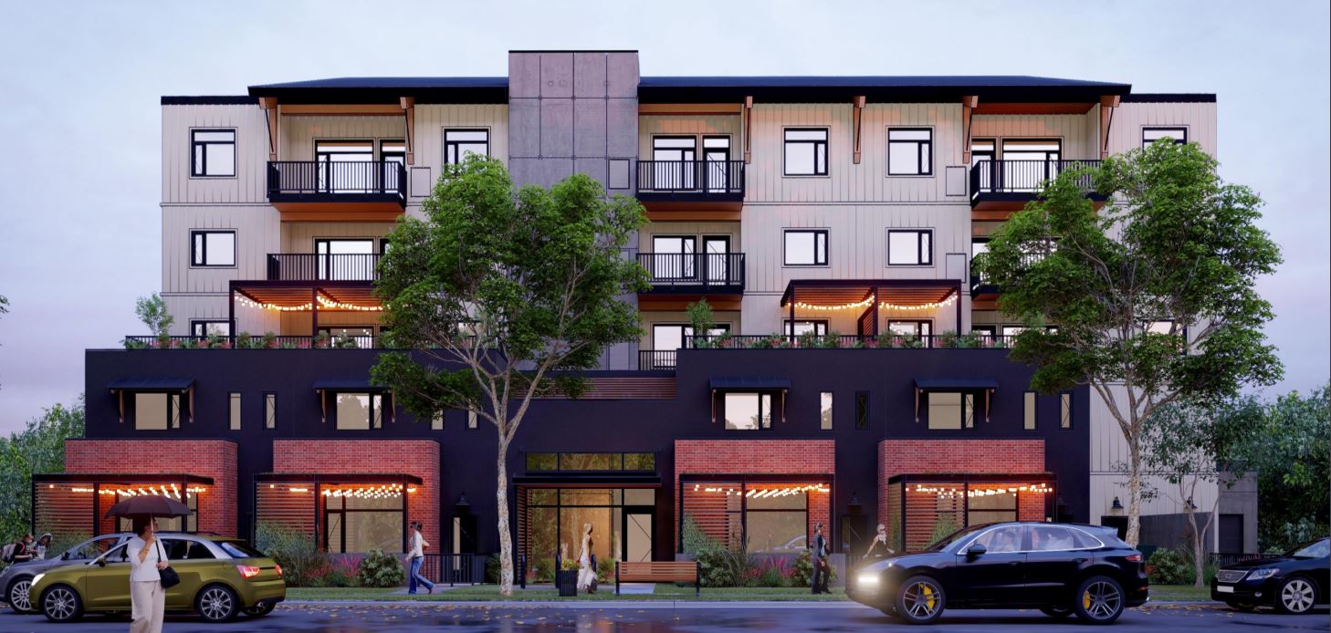 A 5-storey residential building with 4 townhomes and 24 condominiums.