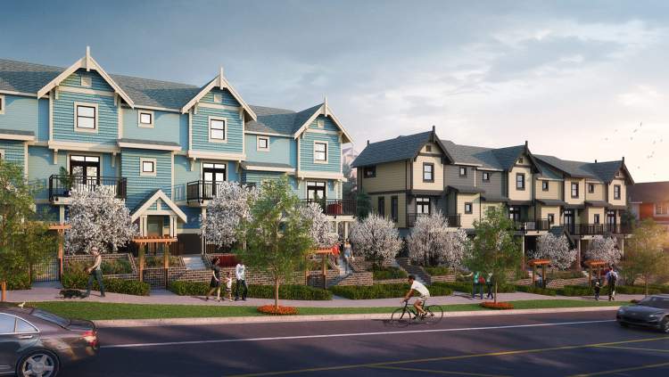 A new Langley residential community of 223 townhomes and 10 live/work units.