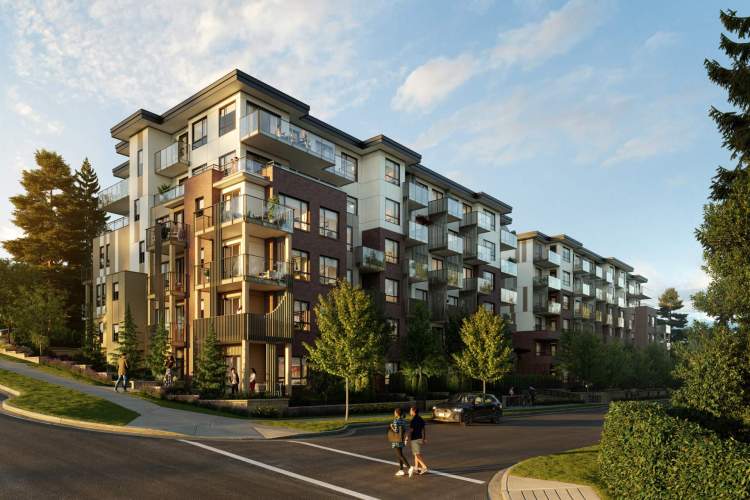 A collection of 120 condominiums in two 6-storey West Coquitlam buildings.