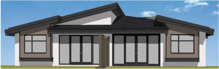 Rendering of duplex rear exterior showing one of two finishes.