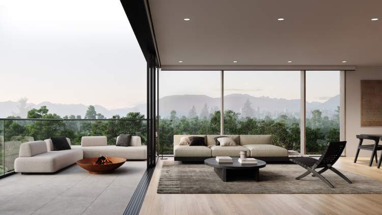 Living spaces are enriched with seamless transitions from indoor to outdoor living.