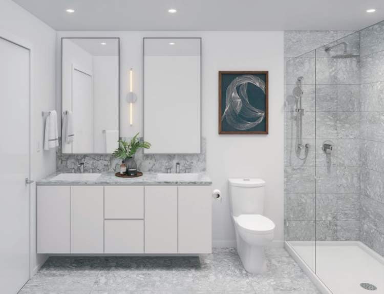 Artist rendering of Ashton bathroom.