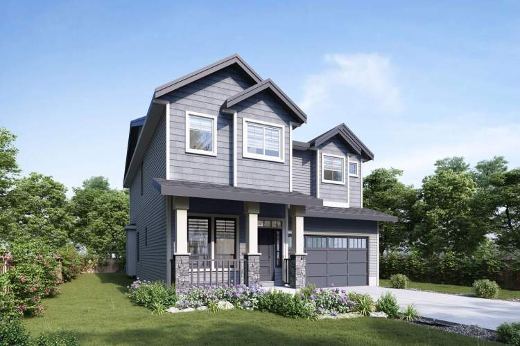 Exterior of 3-storey detached homes with 2-bedroom legal suites.