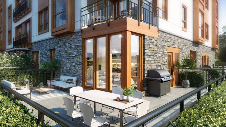 Ground floor patio homes have their own private secondary entrance.