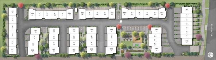 A collection of 56 townhomes with a choice of 10 different floorplans.