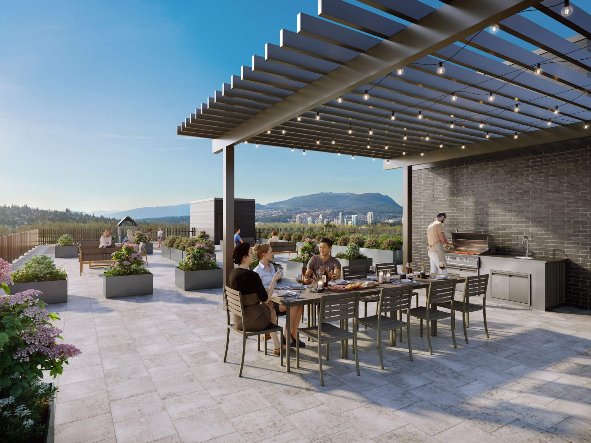 Marlow by Enrich Developments Amenity Rooftop Patio with Outdoor Barbeque Area