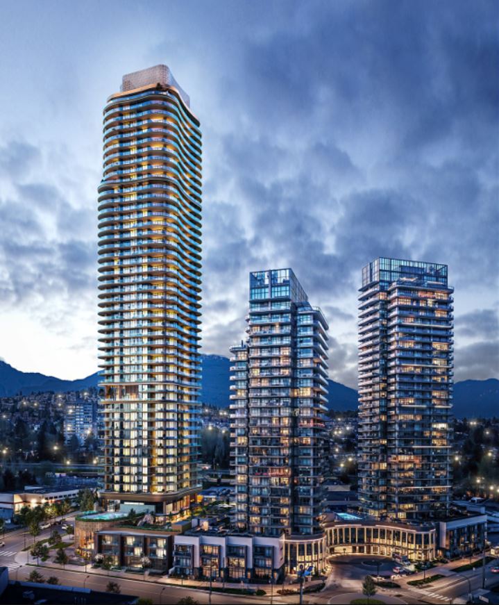 Etoile Gold Burnaby - Setting The Gold Standard For Luxury Living In Brentwood - The three towers of Millennium Group's Étoile development.