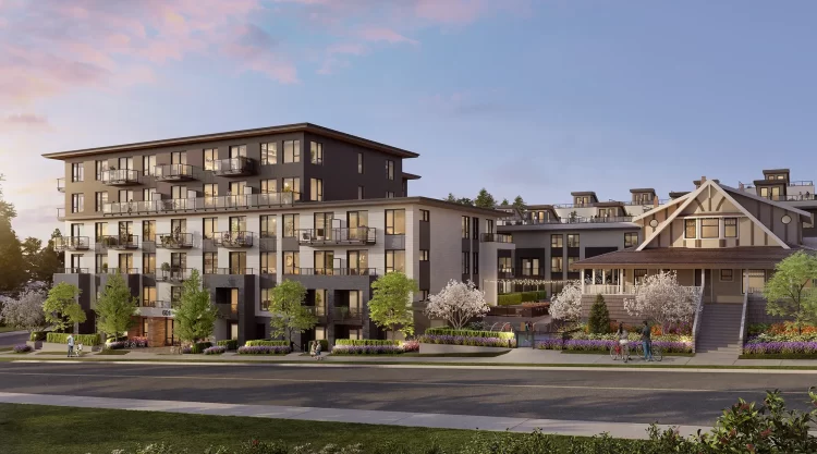 Lodana West Coquitlam is a mix of 123 condos, townhomes, and heritage house suites.