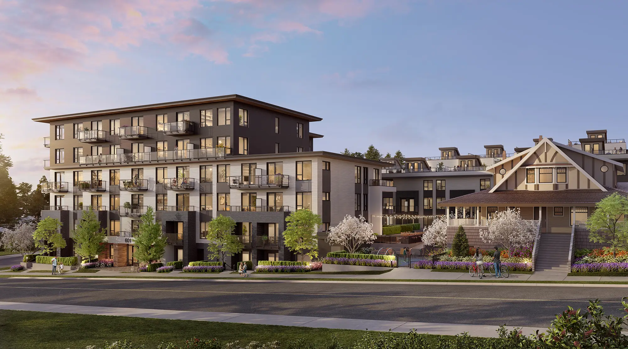Lodana West Coquitlam is a mix of 123 condos, townhomes, and heritage house suites.