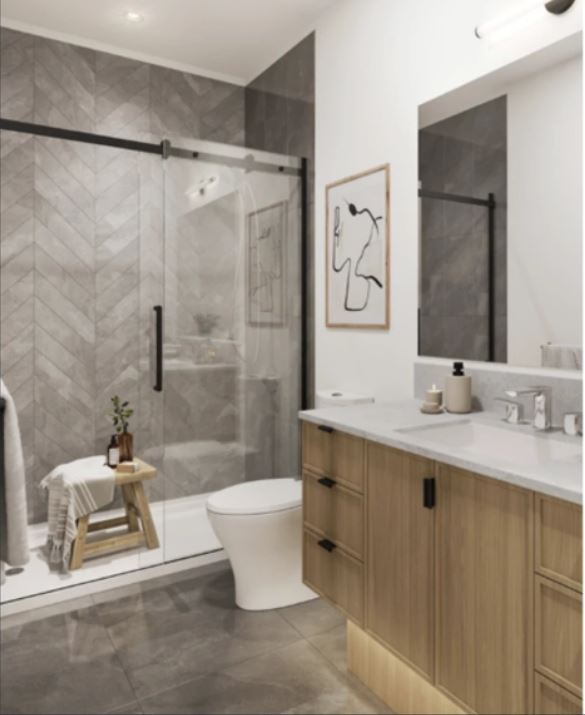 Oak & Stone Saanich bathroom design concept.