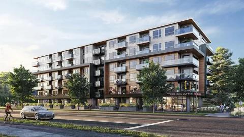 Oak & Stone Saanich Is A Mixed-use, 6-storey Saanich Mid-rise With 87 Condos.