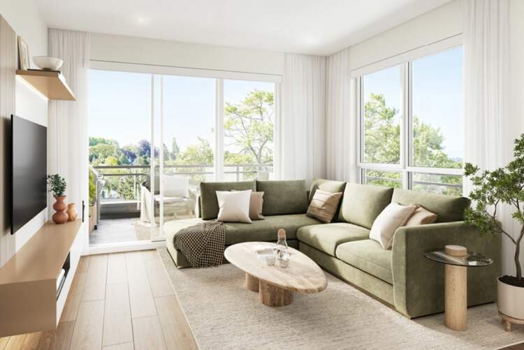 Oak & Stone Saanich living room design concept.
