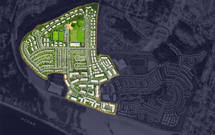 Plan showing the built extent of the Latoria South neighbourhood.