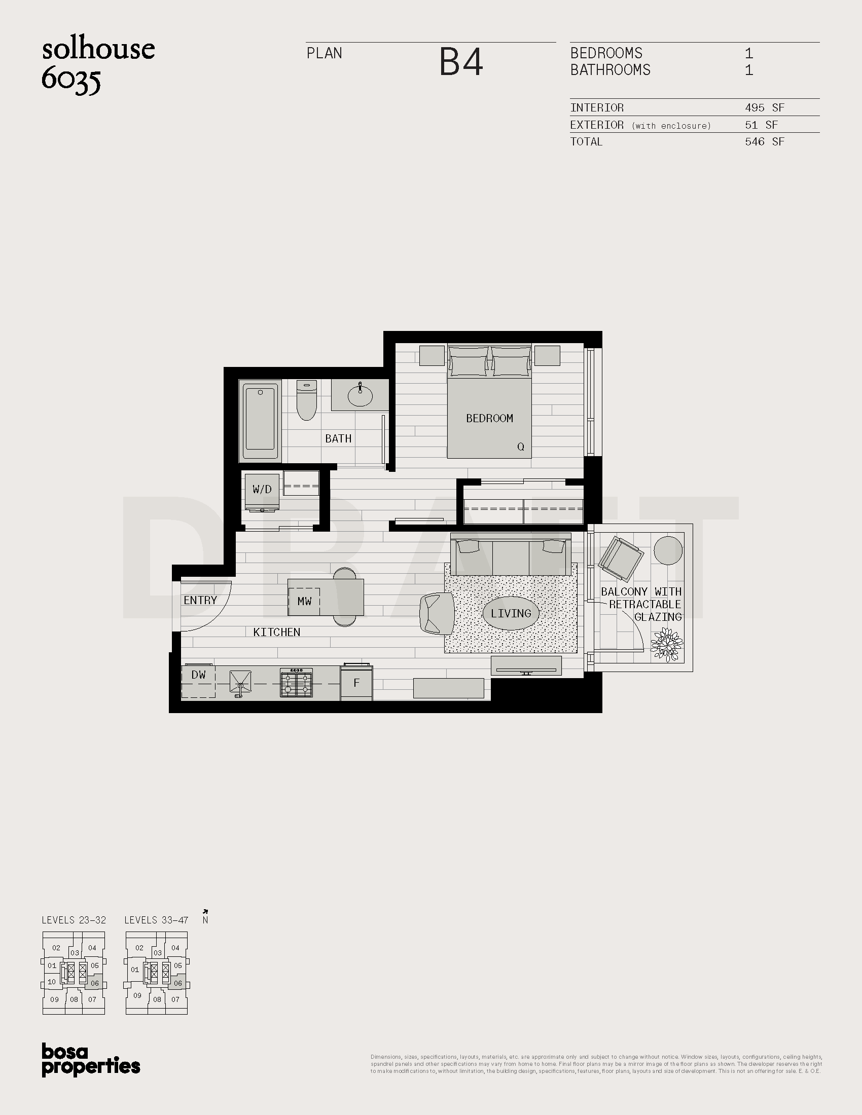 Solhouse Floorplan B4 1-Bedroom