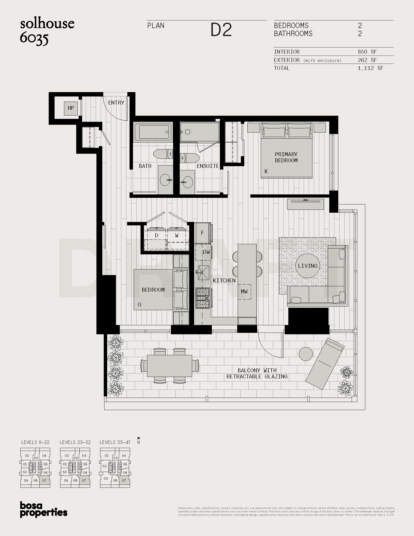 Solhouse Floorplan D2 2-Bedroom