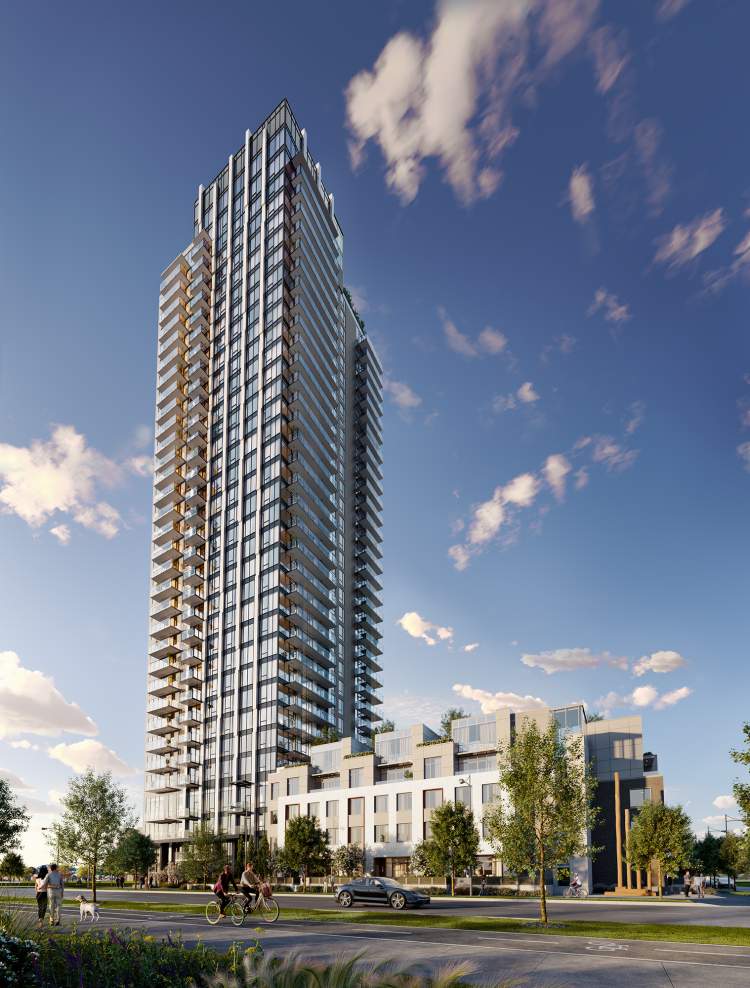 Debut introduces the first residences at Fraser Mills with this 36-storey highrise.