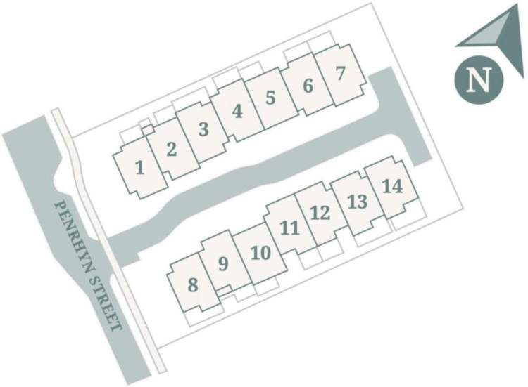 Site plan showing distribution of The Osprey townhomes.