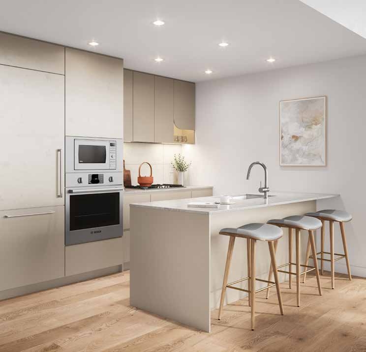Burquitlam Park District kitchen's feature premium integrated Bosch appliances.