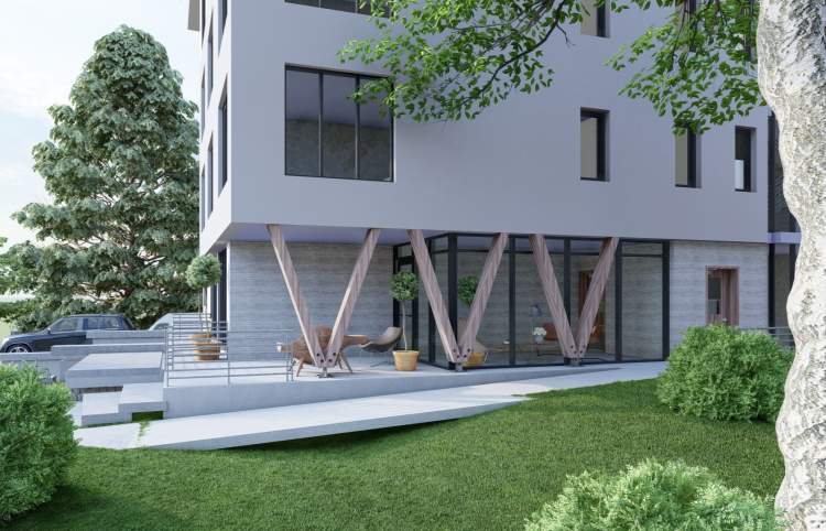 Seaview Terrace entrance showing indoor & outdoor social spaces.