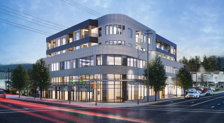 Vertex North Vancouver is a 4-storey, mixed-use building by Cascadia Green Development.