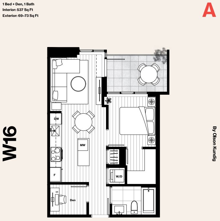 Details for the W16 floor plan A.