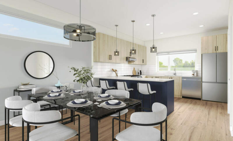 Brighton West Rowhomes kitchens offer ample counter space and spacious pantries.