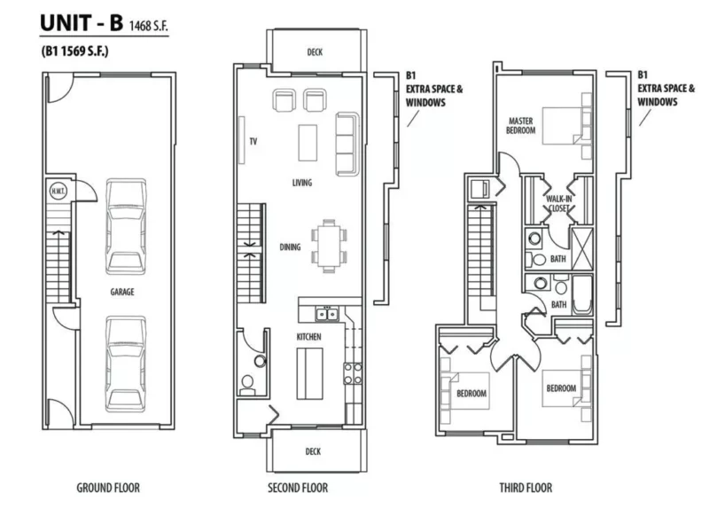 Mason Living Unit B floor plan.