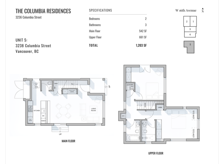 Floor plan for The Columbia Residences Unit 5.