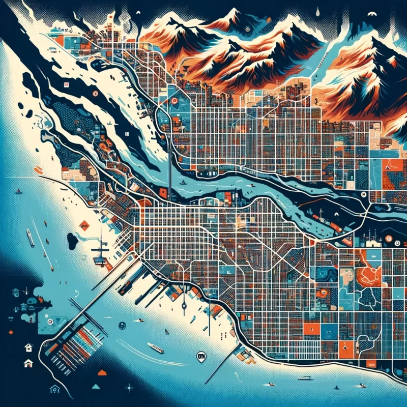 This is a stylized Vancouver Real Estate Map for MikeStewart.ca - Realtor Map - MLS Vancouver Map