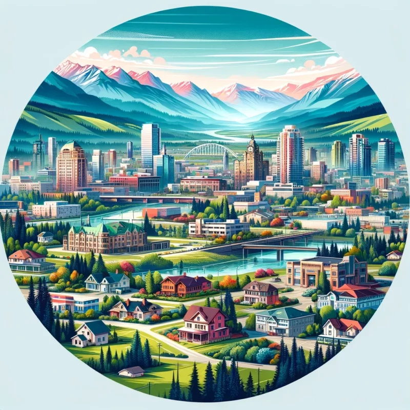 Where is the BC Interior - a stylized image of Interior BC Cities for Mike Stewart Realtor MLS Map page