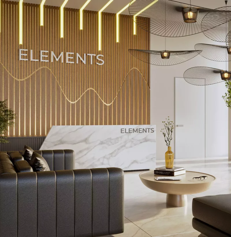 Elements in Burquitlam lobby.