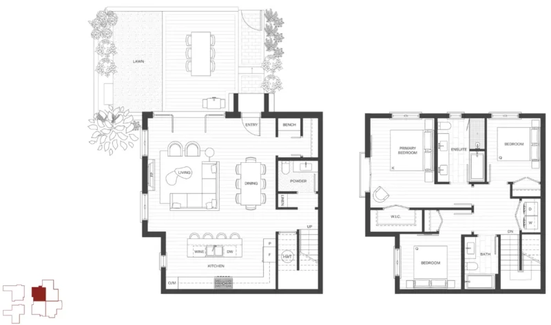 Floorplan for Harlowe House Unit D.
