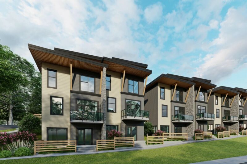 Street view of Riverside View townhomes.