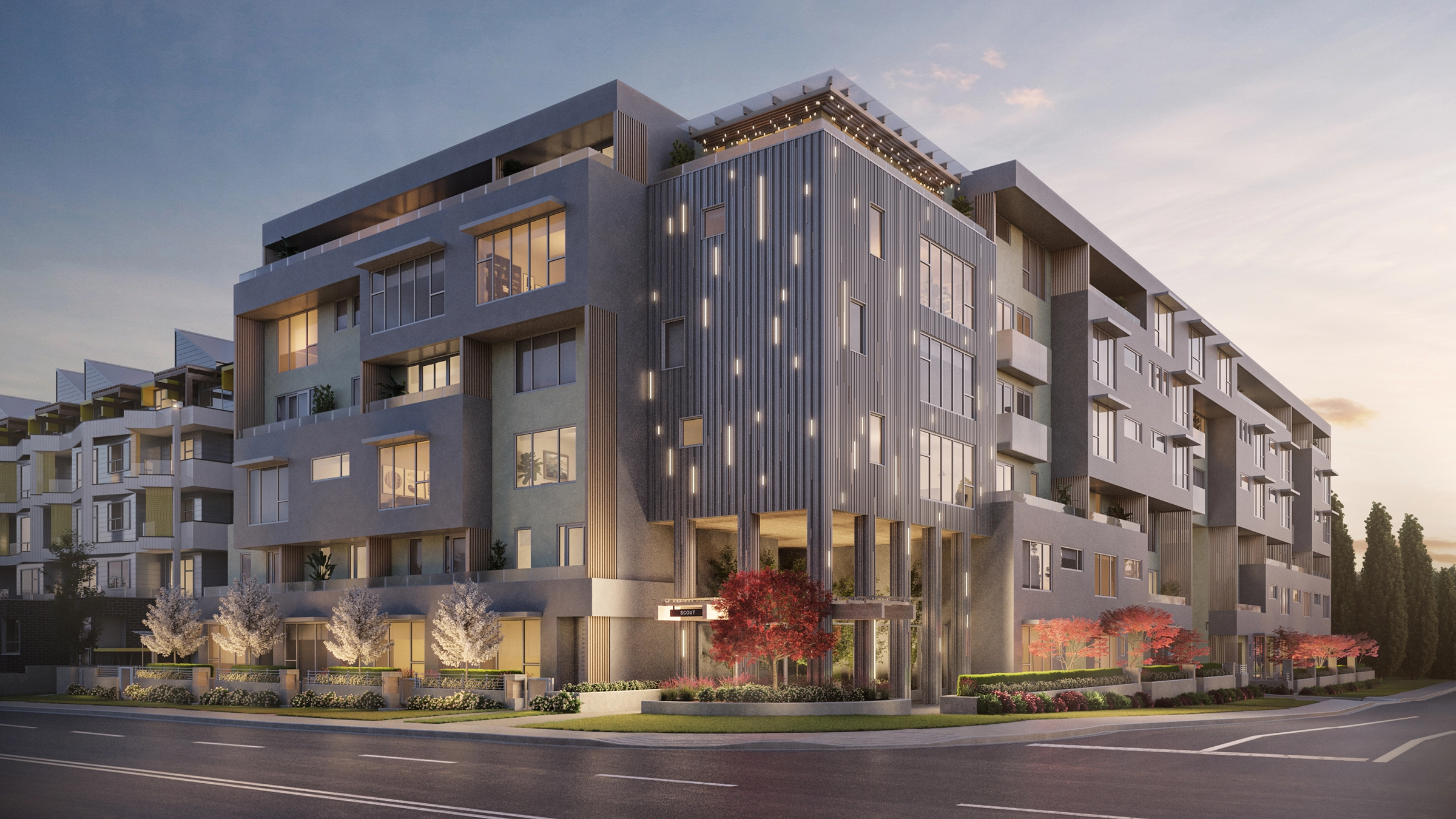 Scout Abbotsford is a 6-storey condo building by Heinrichs Developments.