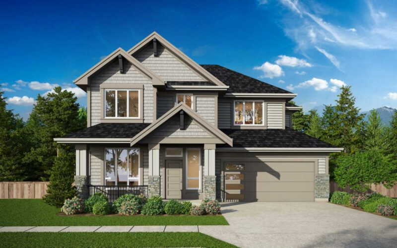 Front exterior of the Stafford plan home at Abbey Heights.