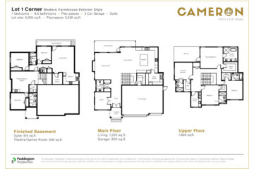 Cameron by Paddington Modern Farmhouse floorplan.