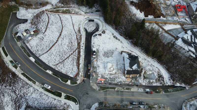 Aerial view of Harper Peak brownfield subdivision