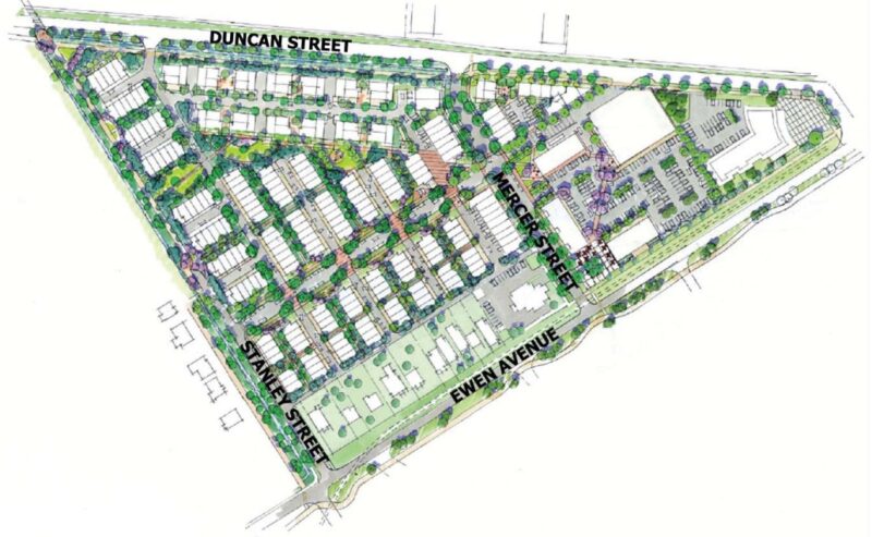 Mercer Village sketch showing master plan concept.