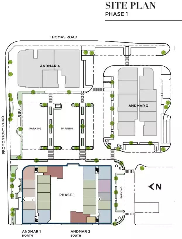Phase 1 site plan for Andmar by Andmark.